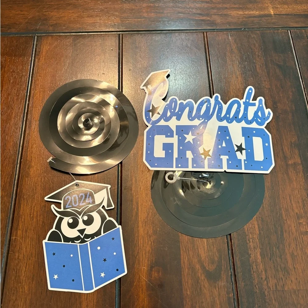 Congrats Grad Blue and Black Hanging Decorations